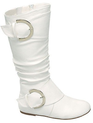 Top moda Data 85 fashion mid calf pu white buckle boots size 7 10