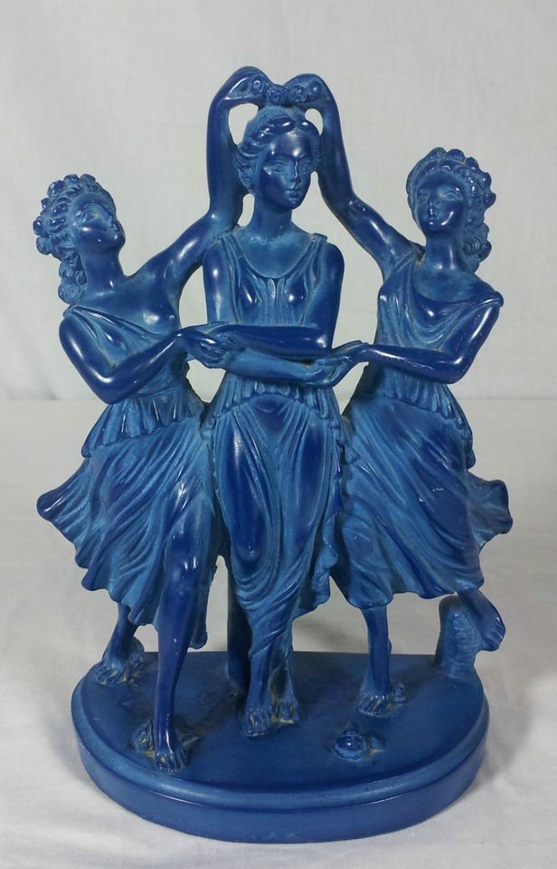 VINTAGE G. RUGGERI   TRE DANZE DEL CANOVA 9 SCULPTURE   RARE BLUE 