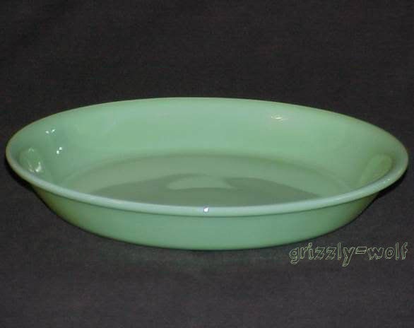   JADEITE 9 PIE PAN DISH PLATE KITCHENWARE FIREKING JADITE ~NEAR MINT