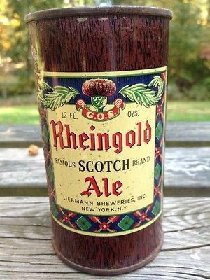 RHEINGOLD FAMOUS SCOTCH BRAND ALE FLAT TOP BEER CAN LIEBMANN BREWERY 