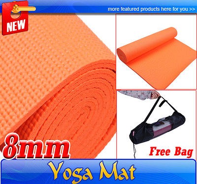 New Exercise Orange Yoga Mat Pad 74L 8 MM Pad for Exercise Fitness 