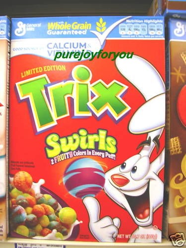 General Mills TRIX SWIRLS Ltmd Ed Corn Puff Cereal*10 z