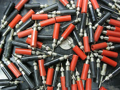 80 NOS HH Smith Phone Tip Plugs Red, Black Test Speaker Hook Up USA 