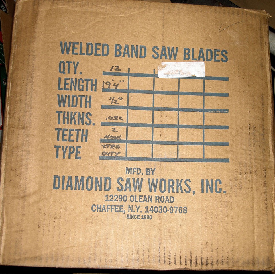 232 DIAMOND BANDSAW BLADES 19 4 X 1/2 X .032 2 TPI 