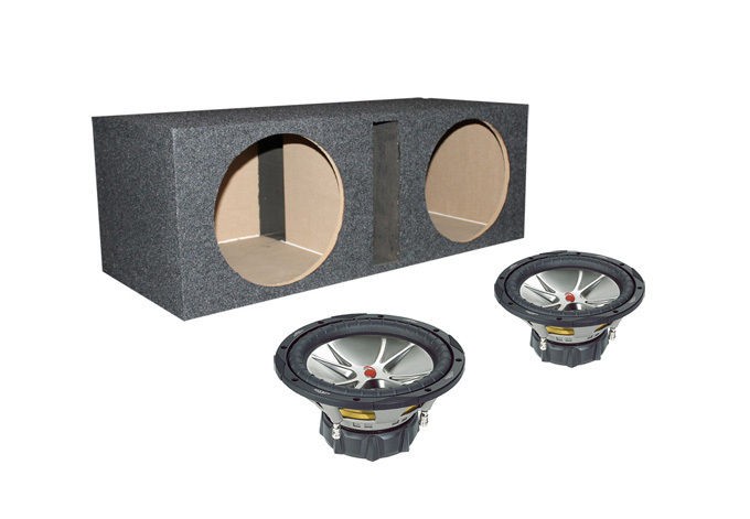 KICKER CVR154 COMPVR 15 2000W Car Subwoofers + Dual Vented Sub Box 