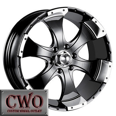 18 Black ION 136 Wheels Rims 6x135 6 Lug Ford F 150 Navigator 