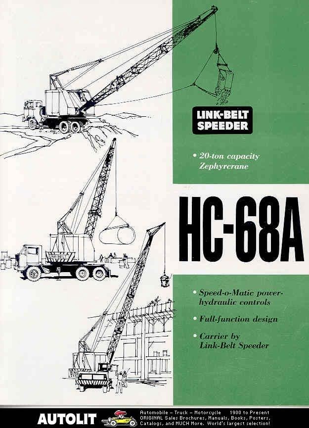 1964 Link Belt Speeder HC68 Zephyr Truck Crane Brochure