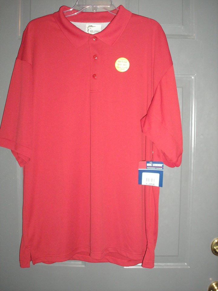 NWT Mens Reel Legends Vented Fishing Polo Size XL Biking Red UPF 30 