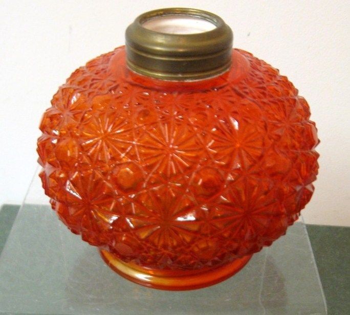 Antique Red Satin Kerosene Oil GWTW Lamp Lantern Base