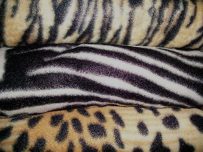 NEW ARCTIC ANIMAL FLEECE BLANKET FULL/QUEEN LEOPARD/CHEETA​H ZEBRA 