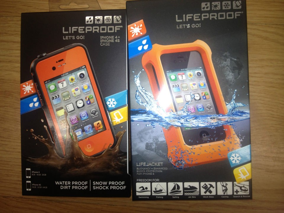NEW Lifeproof iPhone 4/4S Case Orange New In Box plus Life Proof case 