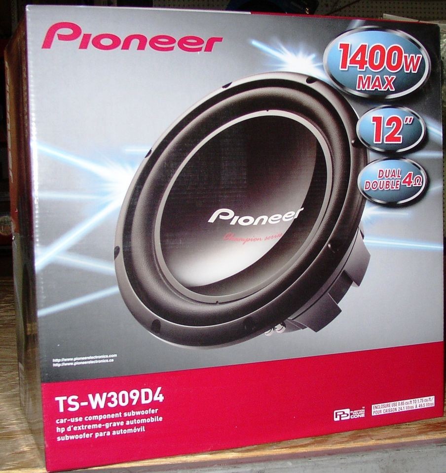 Pioneer TS W309D4 (TSW309D4) 1400W 12 Dual 4 Ohm Champion Car 