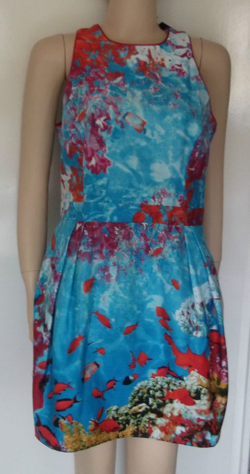 PRIMARK AQUARIUM NAUTICAL PROM RETRO DRESS VINTAGE 6 8 10 12 14 16 18 