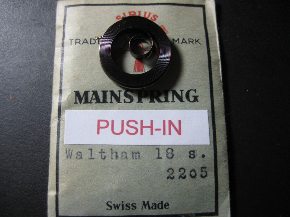 WALTHAM MAINSPRING #2205 ( PUSH IN ).( Model 1883 ) .22mm 18s 