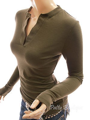 Simple V Neck Long Sleeve Casual Blouse Top