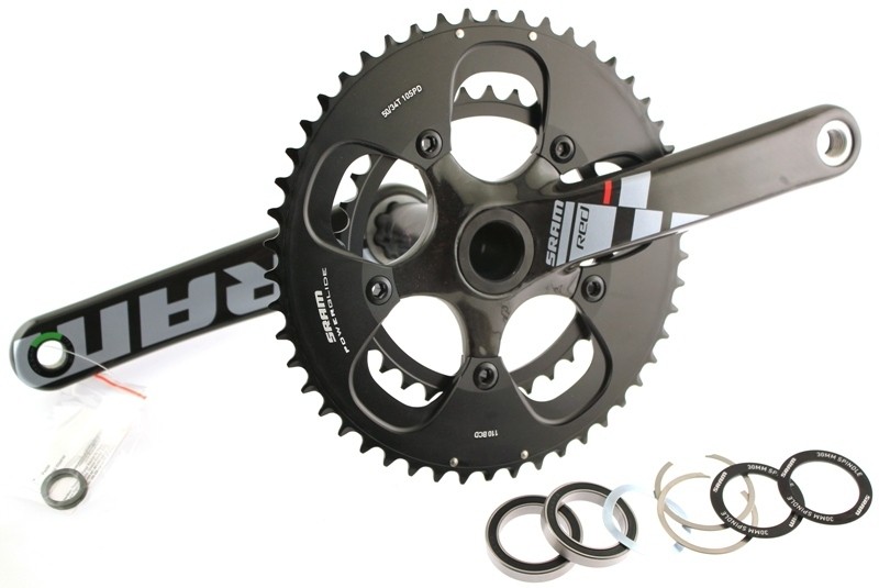 SRAM RED BB30 172.5mm 34/50t Road Bike 10S Crankset Carbon Fiber 