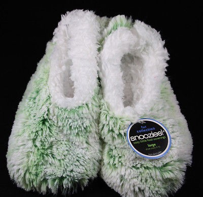 Green tie dye slippers SNOOZIES velvet plush fuzzy warm no skid womens 