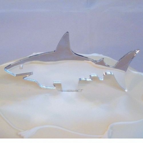Shark Shaped Mirrored Cake Topper   Available in Four Sizes   FREE PP