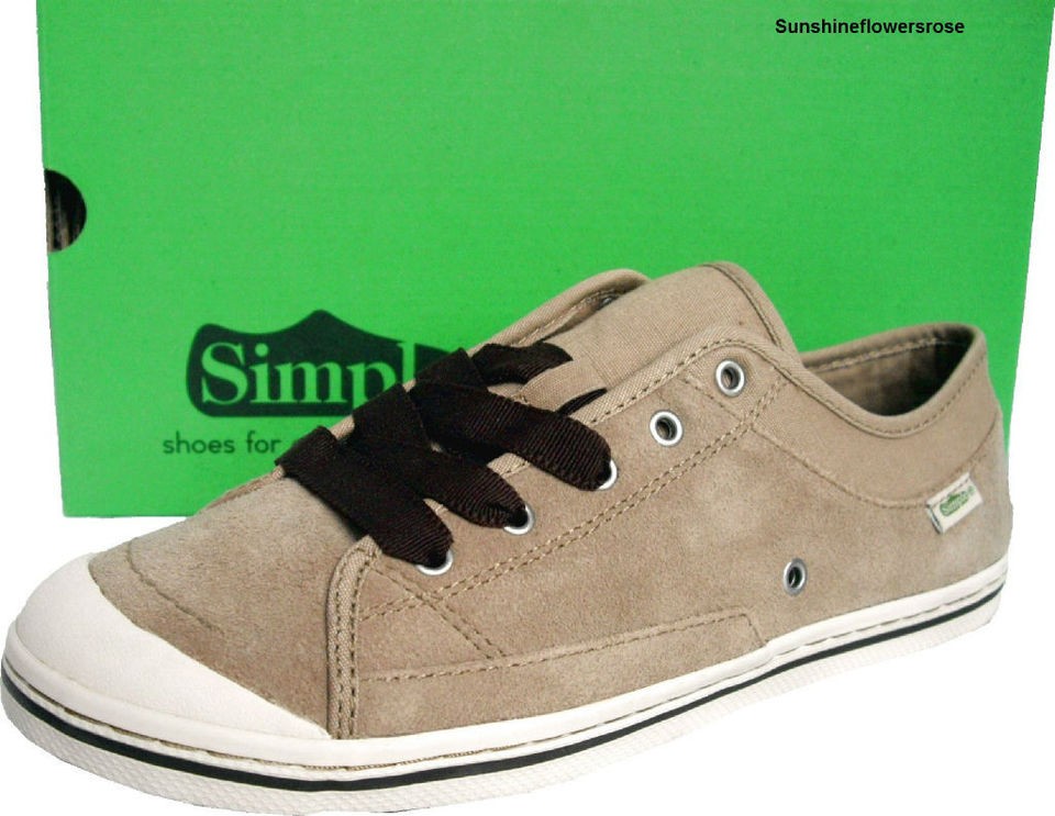 SIMPLE SUEDE TAKE ON RIBBON TAUPE WOMENS ECO FRIENDLY SNEAKERS 6 7 10