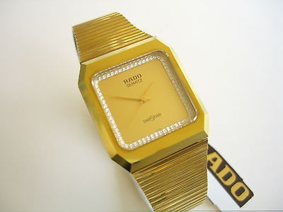 RADO MENS DIASTAR 18K GOLD PLATED DRESS WATCH