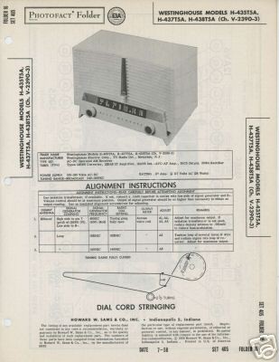 Westinghouse H 435T5A, H 437T5A Radios Photofact