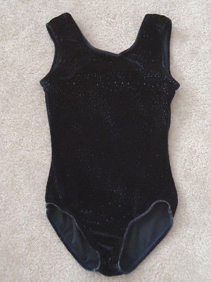 NICE Pelle Activewear Leotard   Black Velvet w/Navy Blue Sparkles 