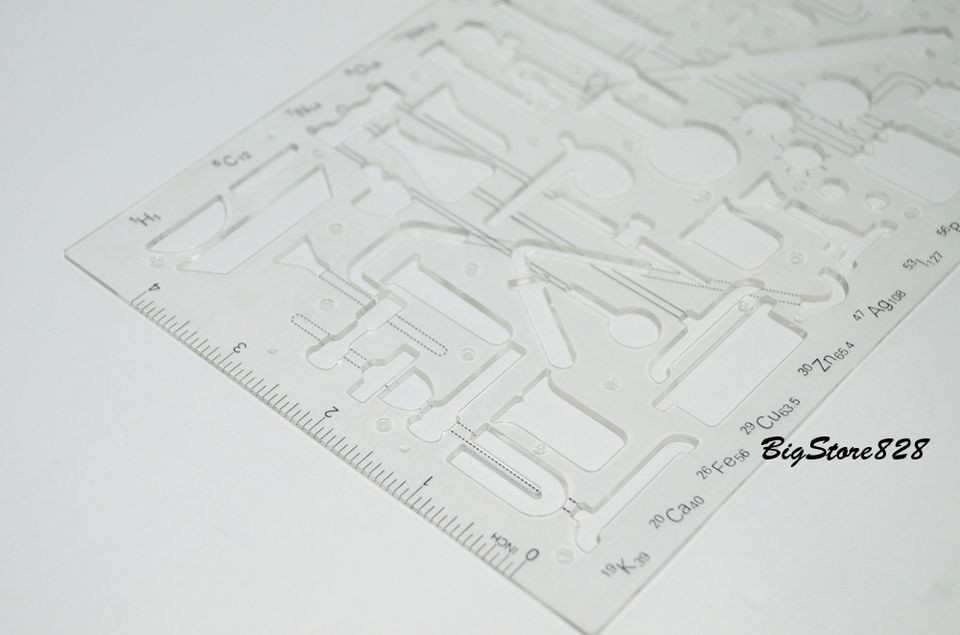 New Chemistry Tools Symbols Stencil LOT K118