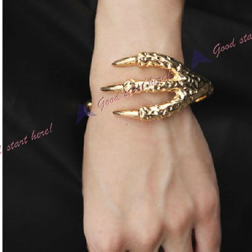   Antique Design Gothic Punk Style Eagle Claw Cuff Bracelet Bangle