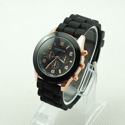 Unisex Geneva Silicone Jelly Gel Quartz Analog Sports Wrist Watch 