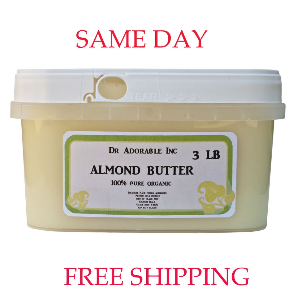 PURE ALMOND BUTTER FRESH ORGANIC COLD PRESSED 2 OZ 4 OZ 8 OZ 1 LB 2LB 