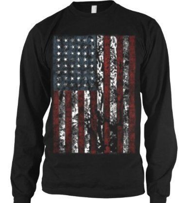 long sleeve american flag shirt