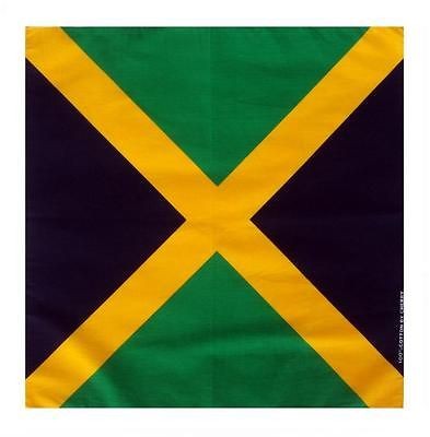   Jamaican bandana handkerchief headwrap head wrap biker 20X20 in