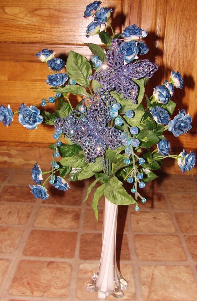   Silk Arrangement Teal Bling Wedding Reception Parties Baby Shower