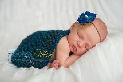 Photography Prop Cocoon Bowl Wrap Newborn Baby   Deep Blues 