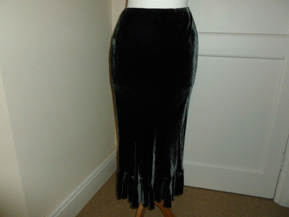 Beautiful JIGSAW Bias Cut Flippy Velvet Skirt sz 10 12