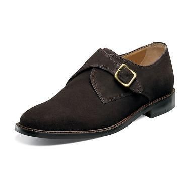 Mens Florsheim Asset Monk Plain Toe Monk Strap Oxford Shoes Black or 