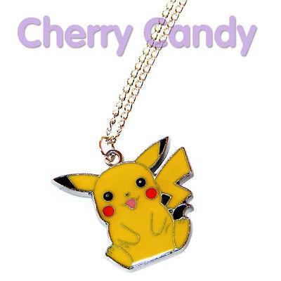 Pikachu Necklace   Cute Yellow Enamel Pokemon   Kawaii