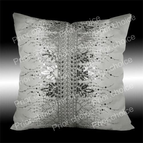 white sequin pillows