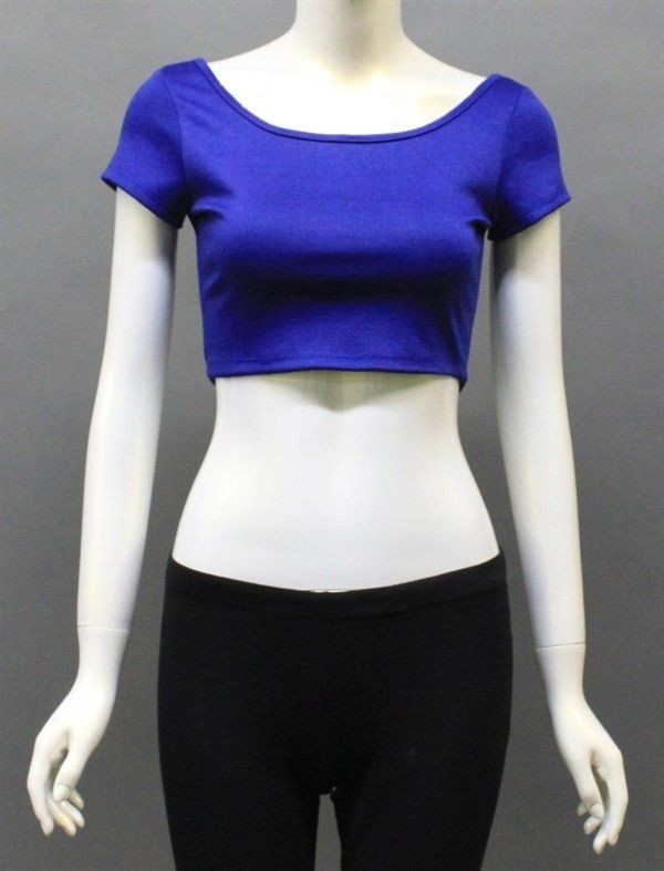 SEXY SHORT SLEEVE LOW BACK CROP TOP URBAN YOGA LAYERiNG TEE BASiC 