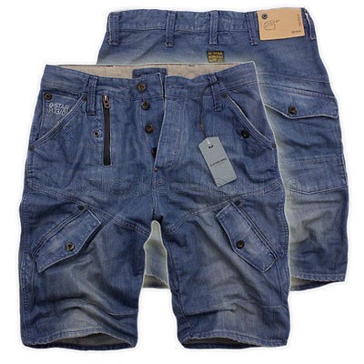 STAR RAW JEANS SHORTS PANTS SCUBA LOOSE TAPERED DENIM W33 RRP 215$