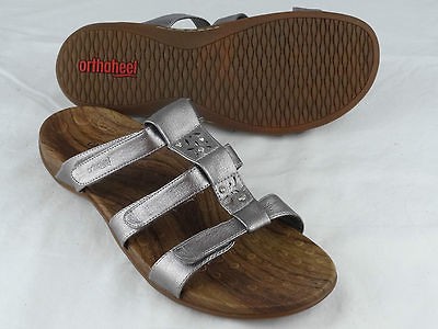 Super Deal  ORTHAHEEL Shoes Womens PORTO Strappy Sandal Silver US 10 