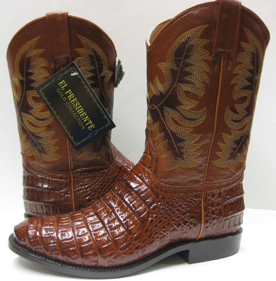 CROCODILE ALLIGATOR BELLY ROPER COWBOY WESTERN DRESS BOOTS SHOES ROUND 