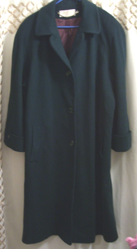 VINTAGE WOOL COAT KAREN FORSTMANN Made USA MPD DESIGNS Lined Hunter 