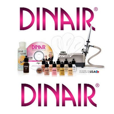 AIRBRUSH MAKEUP KIT DINAIR PRO EDITION   8 COLORS   BLACK ONYX