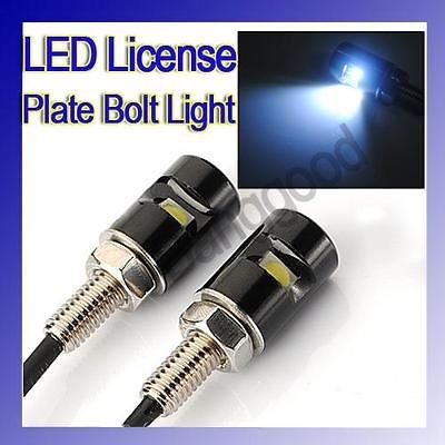 White LED Motorcycle & Car License Plate Bolt Light