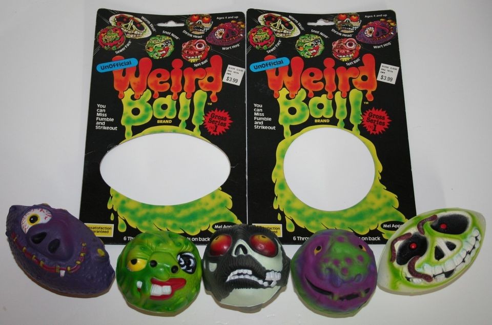 Weird Balls Lot Worm Skull Snot Nose Wart Hog Shrink Head Sewer Face 