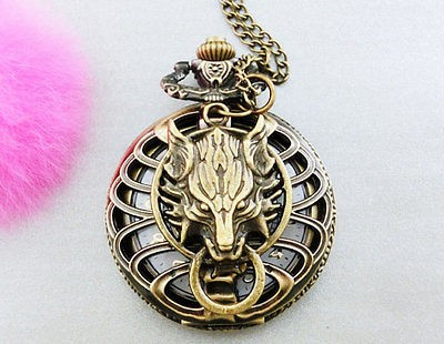 wolf steampunk snitch pocket locket watch necklace harry potter style 