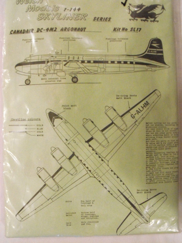 WELSH VACUFORM MODEL OF THE CANADAIR DC 4M2 ARGONAUT KIT NO SL17 1 