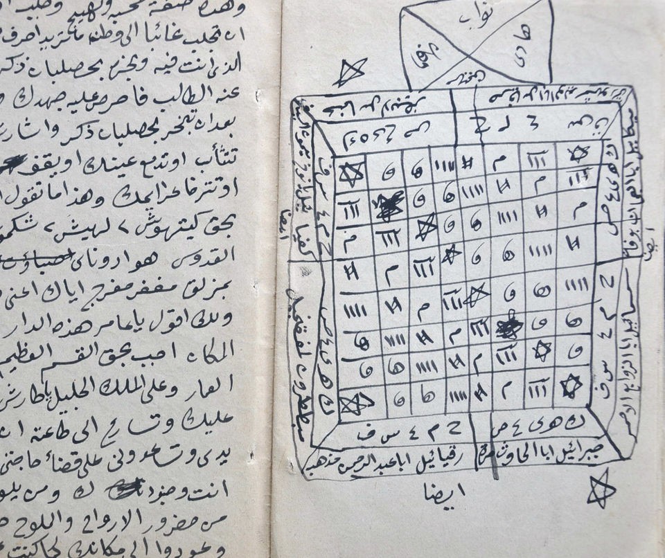   ARABIC OCCULT NUMEROLOGY MAGIC MANUSCRIPT AHMAD DAMANHURI CA 1870