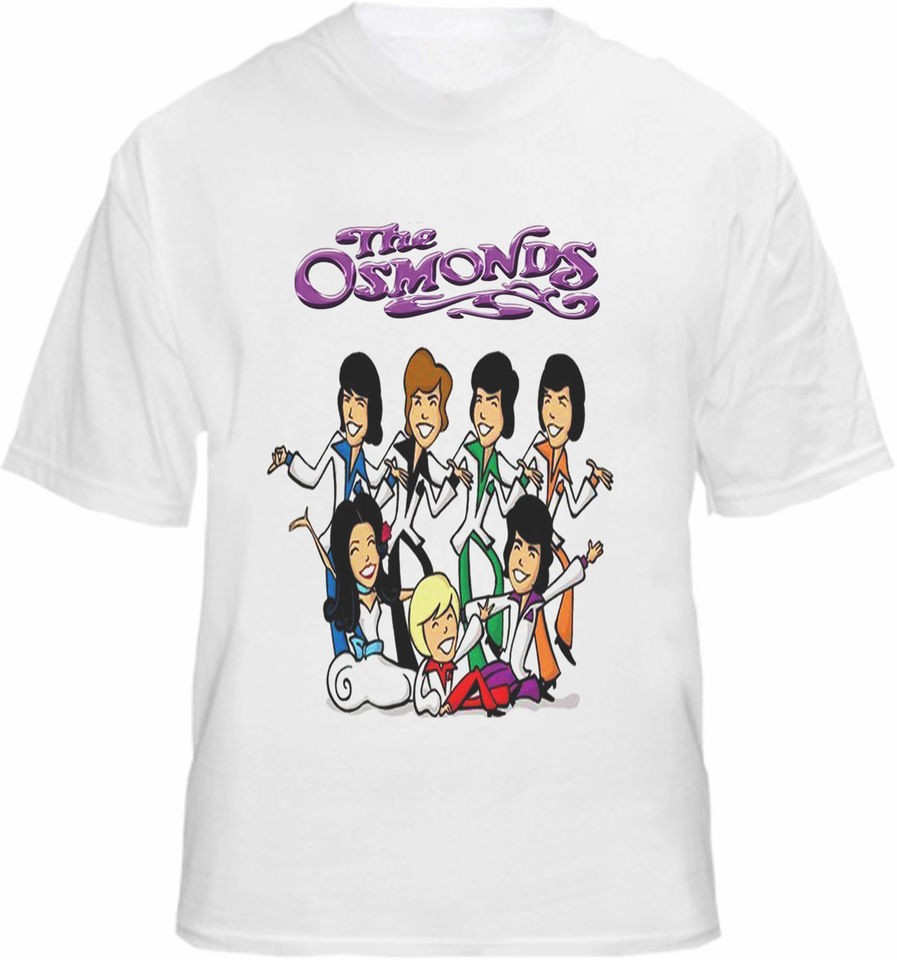   Osmonds T shirt Cartoon Donny Wayne Merrill Jay Alan Marie Jimmy Tee